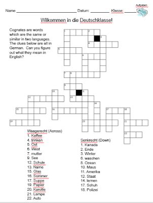 New crossword puzzles are published daily and we have over 20 different crossword puzzles for you to solve. Alles Klar!: Starting class, Starting the Year