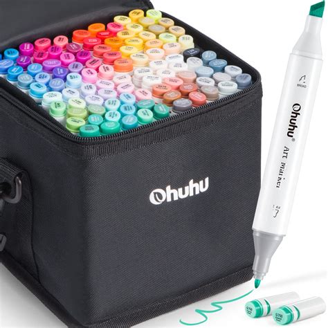Ohuhu 100 Colours Alcohol Art Markers Double Tipped Coloring Marker