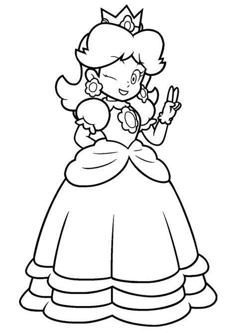 You are viewing some mario daisy sheet sketch templates click on a template to sketch over it and color it in and share with your family and friends. Happy Princess Peach Coloring Page - Free Printable ...
