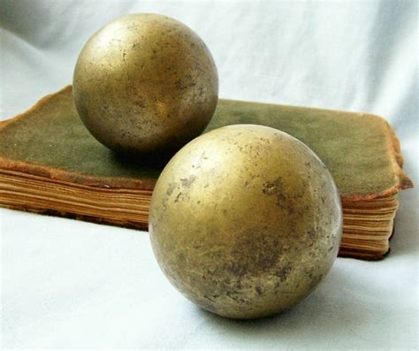 Vintage Tarnished Solid Brass Balls For Decor By Sakatagin On Etsy