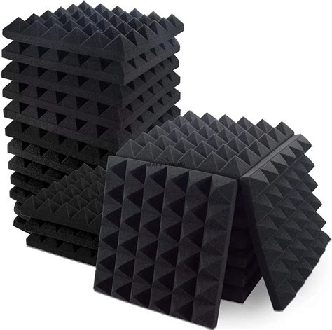 1224pcs 30x30x5cm Pyramid Acoustic Foam Sound Proof Absorption