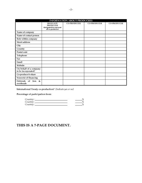 Financial Plan For Film Production Legal Forms And Business Templates