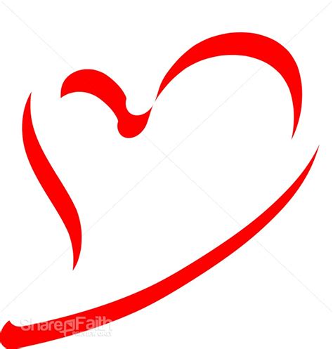 Abstract Heart Outline Christian Heart Clipart