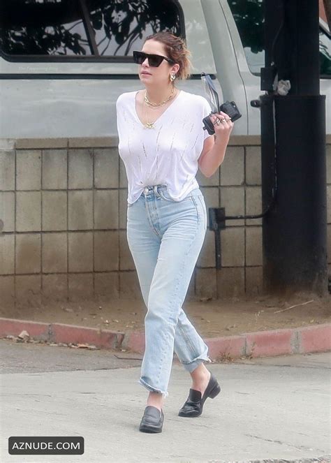 Ashley Benson Sexy Seen Braless Bouncing Back To Her Car On A Coffee Run With Friend In Los