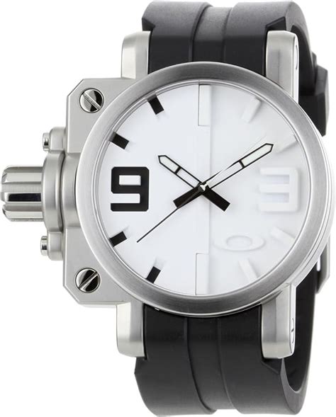 Oakley Mens 10 064 Gearbox Brushed White Dial Watch Watches