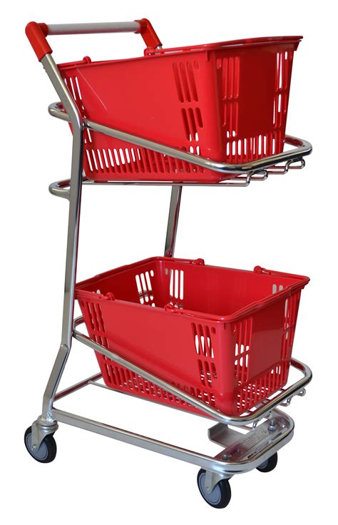 Supermarket Shopping Trolleys Two Tier Basket Trolley 60 Litre