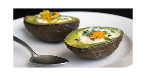 Paleo Breakfast Recipe Eggs Baked In Avacado Popsugar Fitness Australia