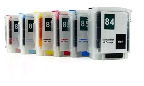 6pc Color Refillable Cartridge Compatible For Hp Designjet 130 130r 30