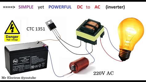 Simple Inverter 12v Dc To 220v Ac Converter Project For Car And Home Youtube