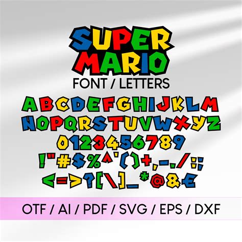 Super Mario Font Svg Super Mario Digital Download Super Mario Letters