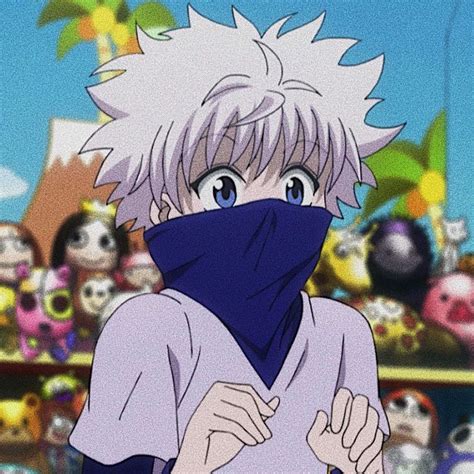 An Anime Character With White Hair And Blue Eyes Wearing A Purple Shirt