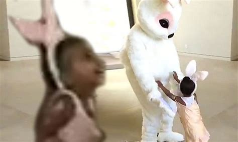 Kanye West Bonds With Daughter North While Dressed As The Easter Bunny