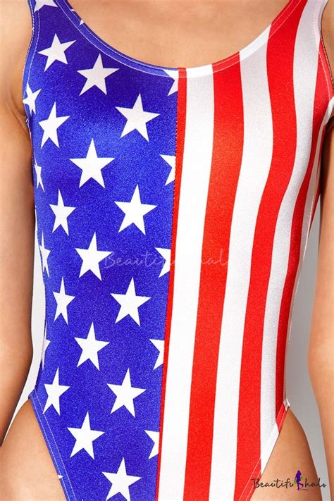 Flag Of Usa Print One Piece Swimsuit