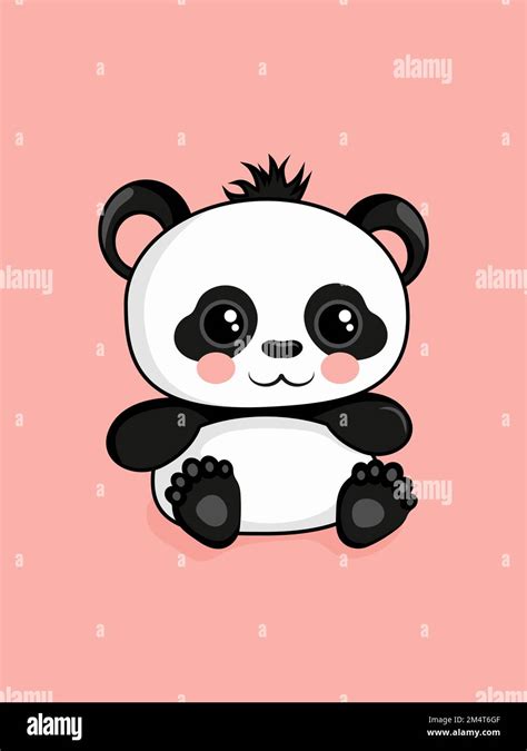 Vector Illustration With Cute Cartoon Baby Panda Stock Vector Image