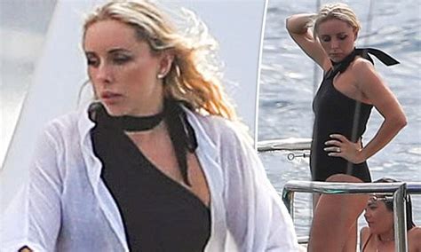 Cricket Wag Dani Willis Shows Off Her Slender Physique In A Black Swimsuit