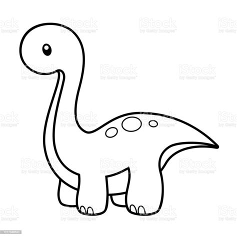 The stegosaurus was the dinosaur with the smallest brain, a. Cute Long Neck Dinosaur Coloring Page Vector Illustration ...