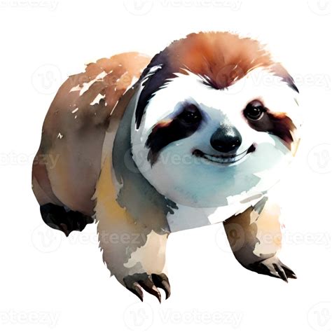 Watercolor Cute Sloth 27180931 Png