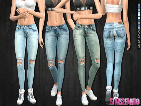 213 Riped Skinny Jeans The Sims 4 Catalog
