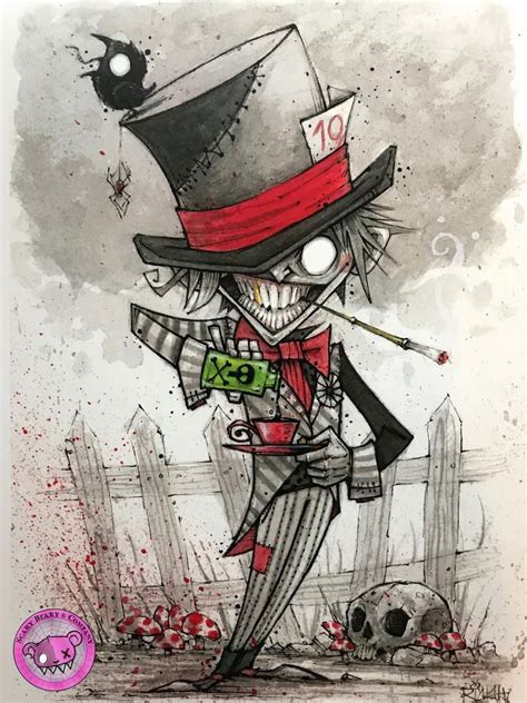 The Mad Hatter Art Print Alice In Wonderland Inktober 2018 Etsy