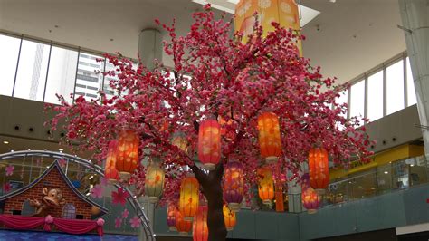 Singapore Chinese New Year Decoration Sakura Tree Marina Square Mall