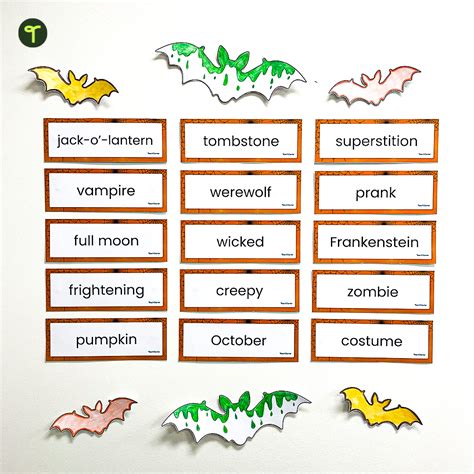 Halloween Word Wall Vocabulary Teach Starter