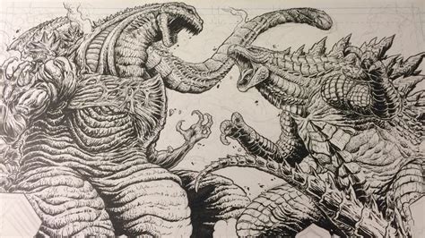 Matt Frank Draws Shin Godzilla Vs Legendary Godzilla Godzilla