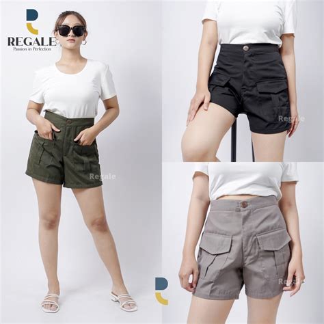 Jual Hot Pants Celana Pendek Cargo Wanita Hotpants Haighwaist Korean Style Kekinian Terbaru 2023