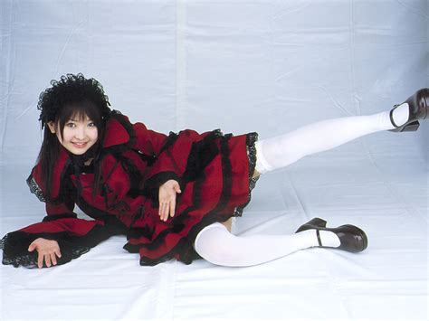 Yoshiko Suenaga Japanese Cute Idol Sexy Red Dress With White Shocking