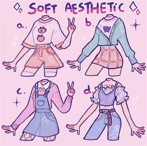 Soft Aesthetic Drawing Anime Clothes Clothing Design Sketches Cute