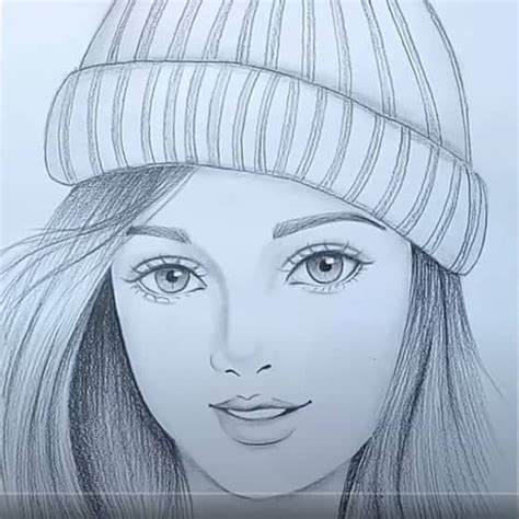 How To Draw A Girl Wearing Winter Cap For Beginners Step By Step