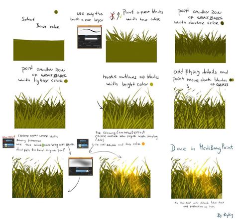 Very Easy Grass Tutorial Grass Painting Digital Painting Tutorials Digital Painting
