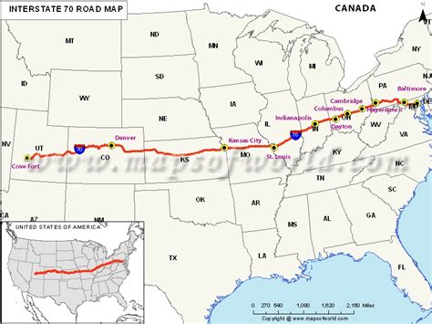 Buy Usa Interstate 70 Map