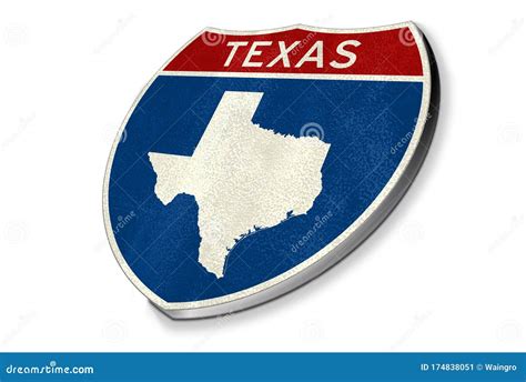 Texas Road Sign Map Royalty Free Stock Image 119701882