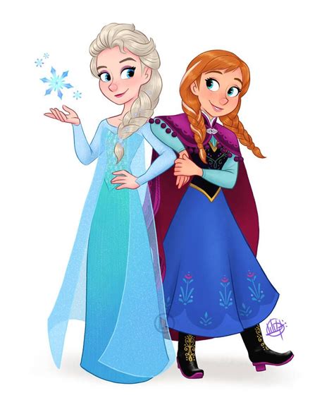 Elsa And Anna By Https Deviantart Com Luigil On Deviantart Disney Art Disney Princess