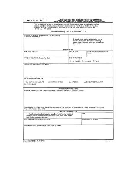 Fillable Da Form 5006 Printable Forms Free Online