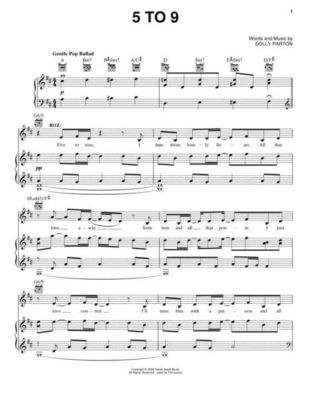 Dolly Parton And 9 To 5 Musical Sheet Music To Download And Print