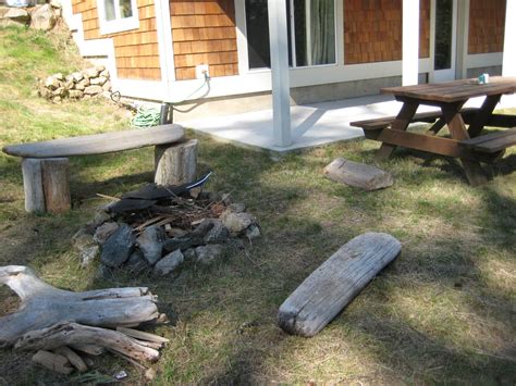 Fire Pit And Picnic Table In The Backyard Great For Making Smores