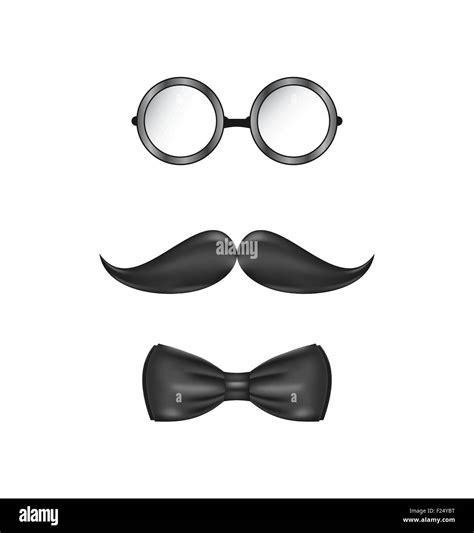 vintage symbolic of a man face glasses mustache and bow tie i stock vector image and art alamy