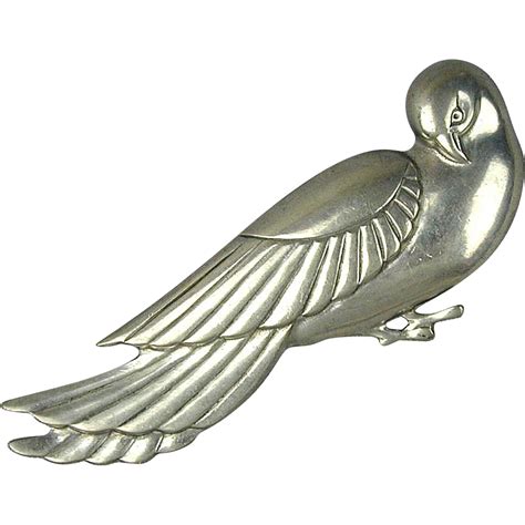 Big Modernist Stylized Dove Bird Pin Brooch Greatvintagestuff Ruby Lane