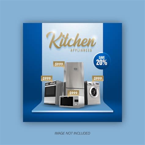 Premium Vector Template Social Media And Instagram For Kitchen Appliances