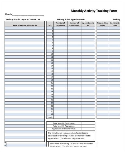 Free 42 Tracking Form Examples In Pdf Excel Ms Word