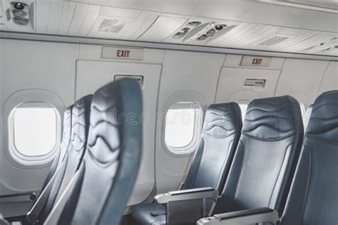 Empty Seats Inside Airplane Cabin Business Class Plane Travel During