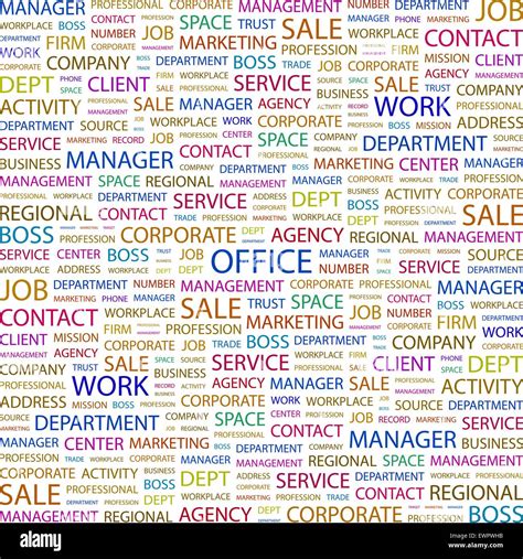 Office Word Cloud Concept Illustration Wordcloud Collage Stock Vector