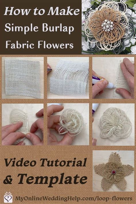 The Instructions For How To Make Simple Burlap Fabric Flowers With