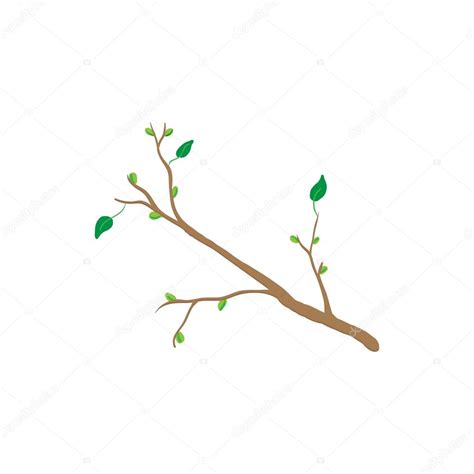 Spring Tree Branch Icon Cartoon Style Stock Vector Juliarstudio