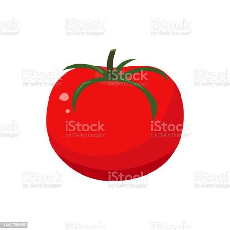 Ilustración De Tomate Rojo En Estilo Plano Ilustración Vectorial Y Más