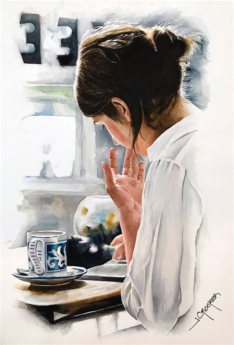 Coffee And A Book Painting Watercolor Art Saatchi Art Watercolor
