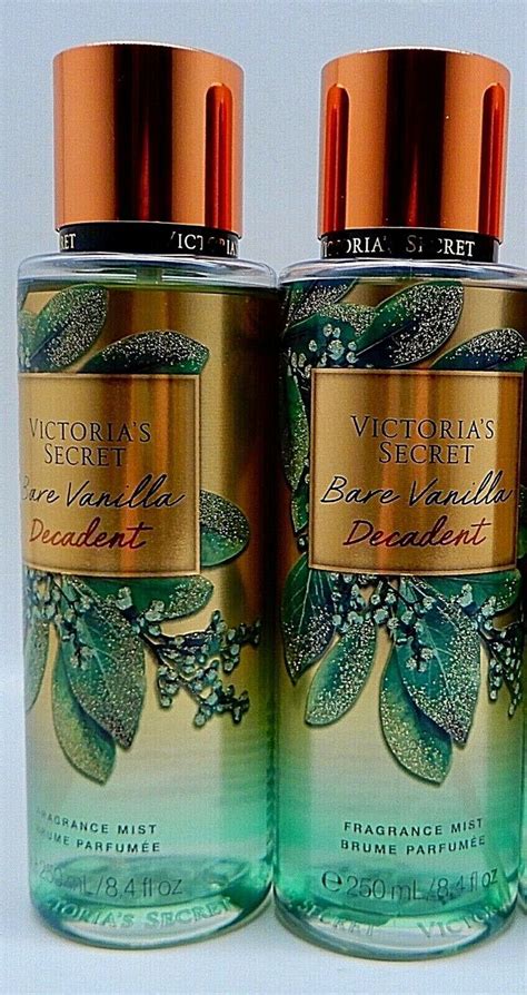 2 Victorias Secret Bare Vanilla Decadent Fragrance Mist Brume Parfumee