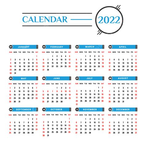 Calendario 2022 Con Blu E Nero Calendario Calendario 2022 Calendario