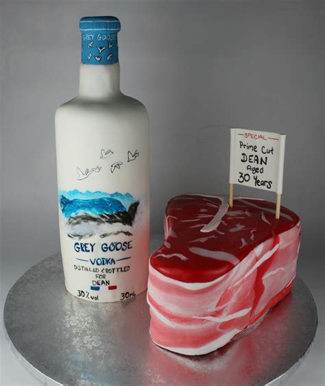 With the candied frosting rim, it's a ton of fun for any party. Steak and Vodka Birthday Cake | Lil' Miss Cakes